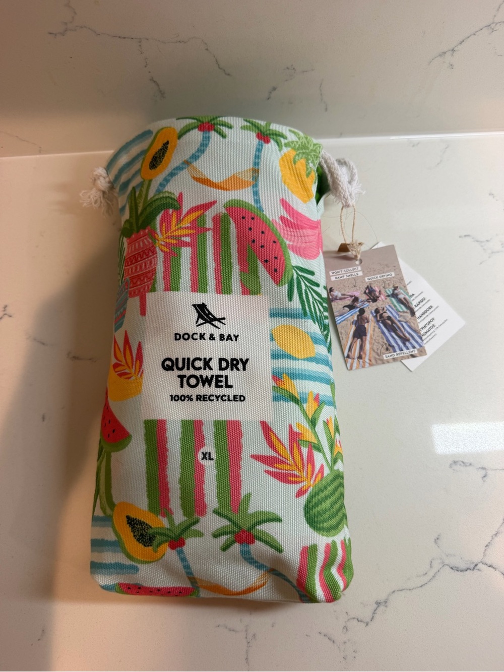Dock & Bay Quick Dry Bath Towel - Tropical Multi (Pink, Green, Yellow)